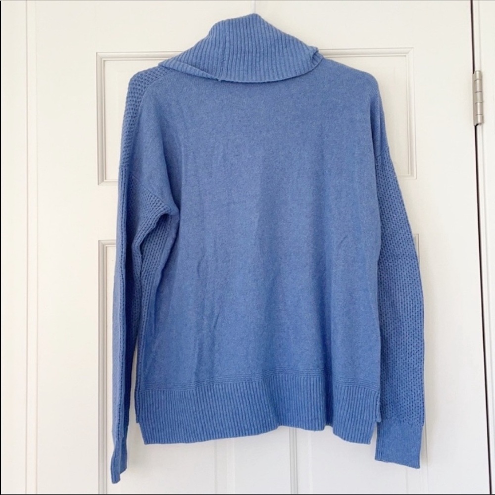 MADEWELL sweater size S blue convertible turtleneck cotton blend - Picture 6 of 10